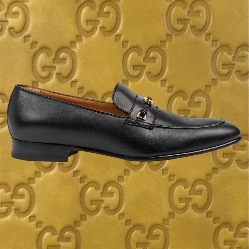 Brand New Gucci Black Loafers with Gold Detail - ( No Low Ball Offers Please ) - Picture 7 of 10
